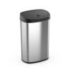 13.2 Gallon Trash Can, Motion Sensor Kitchen Trash Can, Stainless Steel - Silver