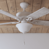 44" Black Traditional LED Ceiling Fan with 5 Blades, Light Kit, Pull Chains & Reverse Airflow - white