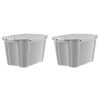 32 Gallon Grey Plastic Latching Lid Tote Set of 2 - Gray - 2
