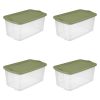 120 Qt. EZ Carry Plastic, Clear/Sage Legume, Set of 4 - Clear/Sage Legume - 4.0