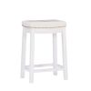 Claridge 26" Backless Counter Stool, Black with Black Faux Leather, Includes 1 Stool - White/White Faux Leather