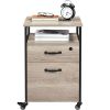 Industrial Rolling File Cabinet with 2 Drawers, Rustic Gray - Rustic Gray