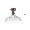 12" Semi-Flush Mount Ceiling Light, Satin Nickel - Bronze