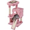 36" Cat Tree with Condo and Scratching Post Tower, Dark Gray - Pink