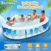 90Ã—60Ã—20In Inflatable Swimming Pool Blow Up Family Pool For Kids Foldable Swim Ball Pool Center - Blue
