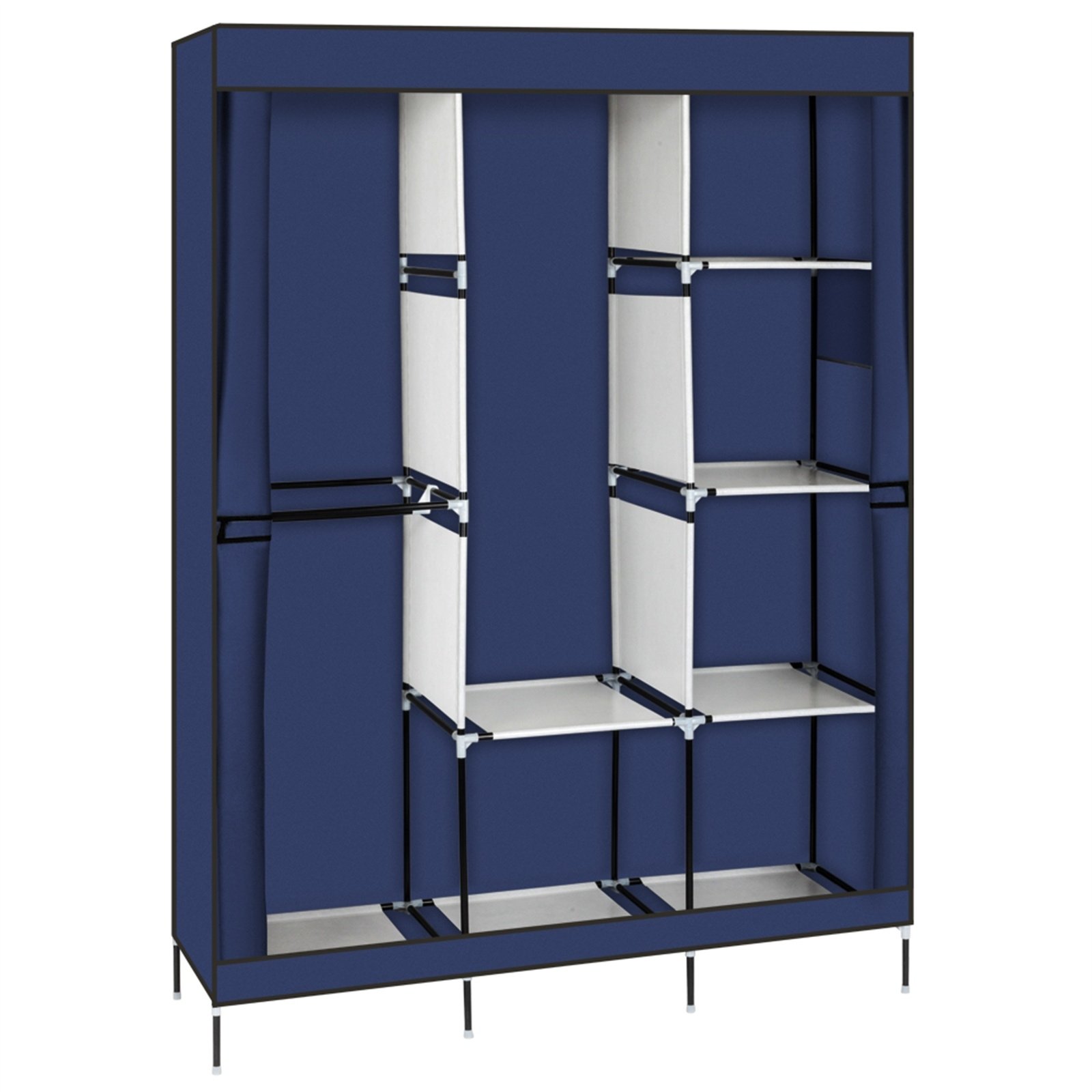 71" Portable Closet Wardrobe Clothes Rack Storage Organizer with Shelf Navy RT - Navy 71" Portable Closet Wardrobe Clothes Rack Storage Organizer with Shelf Navy RT - Navy