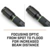 1800 Lumen Rechargeable Focusing Flashlight - IPX8 Waterproof, Black & Green - Black