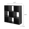 9-Cube Storage Organizer, Black - Black