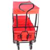 Folding wagon Garden Shopping Beach Cart  - red