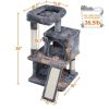 36" Cat Tree with Condo and Scratching Post Tower, Dark Gray - Dark Gray