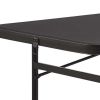 6 Foot Bi-Fold Plastic Folding Table, Black - Black