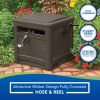 225 ft. Smart Trak Wicker Garden Hose Reel Guide and Hideaway, Java Brown - Brown