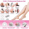17Pcs Electric Foot Callus Remover with Vacuum Foot Grinder Rechargeable Foot File Dead Skin Pedicure Machine - White