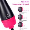 Hair Dryer 3 in 1 Hot Air Brush Styler and Volumizer Blow Dryer Salon Blower Brush Electric Hair Straightener Curler Comb - pink