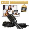 Hair Dryer 3 in 1 Hot Air Brush Styler and Volumizer Blow Dryer Salon Blower Brush Electric Hair Straightener Curler Comb - black
