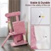 36" Cat Tree with Condo and Scratching Post Tower, Dark Gray - Pink