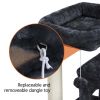 36" Cat Tree with Condo and Scratching Post Tower, Dark Gray - Black