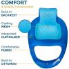 Spring Float Recliner XL Inflatable Pool Lounge Chair with Backrest, Pool Float for Adults - Blue