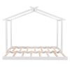 Twin XL/King Size House Platform Bed with Trundle,Roof Design - White