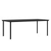 7 Piece Patio Dining Set with Cushions Poly Rattan and Glass - Black