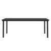 7 Piece Patio Dining Set with Cushions Poly Rattan and Glass - Black