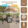 8 x 5 FT Grill Pergola Tent with Air Vent Double Tiered BBQ Gazebo Outdoor Barbecue Canopy, Khaki/Gray - Khaki