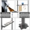 8 x 5 FT Grill Pergola Tent with Air Vent Double Tiered BBQ Gazebo Outdoor Barbecue Canopy, Khaki/Gray - Gray