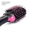 Hair Dryer 3 in 1 Hot Air Brush Styler and Volumizer Blow Dryer Salon Blower Brush Electric Hair Straightener Curler Comb - pink