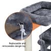 36" Cat Tree with Condo and Scratching Post Tower, Dark Gray - Dark Gray