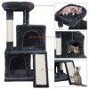 36" Cat Tree with Condo and Scratching Post Tower, Dark Gray - Black