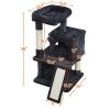 36" Cat Tree with Condo and Scratching Post Tower, Dark Gray - Black