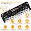61 Keys Digital Music Electronic Keyboard Electric Piano Musical Instrument Kids Learning Keyboard - Black