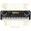 61 Keys Digital Music Electronic Keyboard Electric Piano Musical Instrument Kids Learning Keyboard - Black