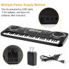 61 Keys Digital Music Electronic Keyboard Electric Piano Musical Instrument Kids Learning Keyboard - Black