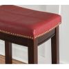 Claridge 26" Backless Counter Stool, Black with Black Faux Leather, Includes 1 Stool - Dark Brown with Red Faux Leather