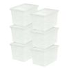 68 Quart Jumbo Stackable Plastic Closet Storage Organizer Box, Clear, Set of 6 - 6