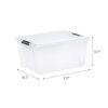 45 Quart Plastic Storage Box with Buckles, Clear, Set of 4 - Set of 4