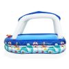Sea Captain Inflatable Outdoor Pool with UV Careful SunShade - blue