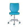 Mid-Back Office Chair with Matching Color Casters, Teal Faux Leather - Teal II