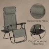2 Pack Patio Zero Gravity Chair Outdoor Lounge Chair Textilene Fabric  Recline Chair Seating Capacity 2, Blue - Gray