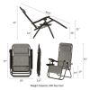 2 Pack Patio Zero Gravity Chair Outdoor Lounge Chair Textilene Fabric  Recline Chair Seating Capacity 2, Blue - Gray