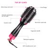 Hair Dryer 3 in 1 Hot Air Brush Styler and Volumizer Blow Dryer Salon Blower Brush Electric Hair Straightener Curler Comb - pink