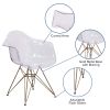 Flash Furniture Alonza Series Transparent Side Chair with Gold Base - Gold