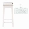 Claridge 26" Backless Counter Stool, Black with Black Faux Leather, Includes 1 Stool - White/White Faux Leather