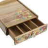 Wildflower Whimsy 4-Compartment Wood Coffee Pod Organizer, Floral - Brown