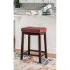 Claridge 26" Backless Counter Stool, Black with Black Faux Leather, Includes 1 Stool - Dark Brown with Red Faux Leather