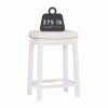Claridge 26" Backless Counter Stool, Black with Black Faux Leather, Includes 1 Stool - White/White Faux Leather