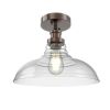 12" Semi-Flush Mount Ceiling Light, Satin Nickel - Bronze