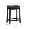 Claridge 26" Backless Counter Stool, Black with Black Faux Leather, Includes 1 Stool - Black/Black Faux Leather