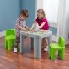 Mighty My Size Kids Plastic Table and Chairs Set, Gray - Gray